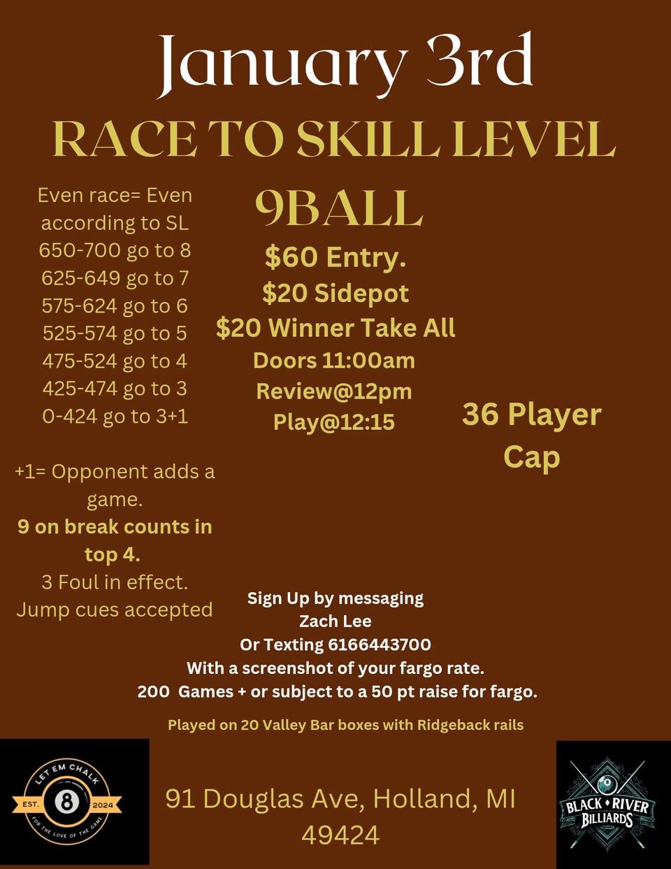 Race to Skill Level flyer