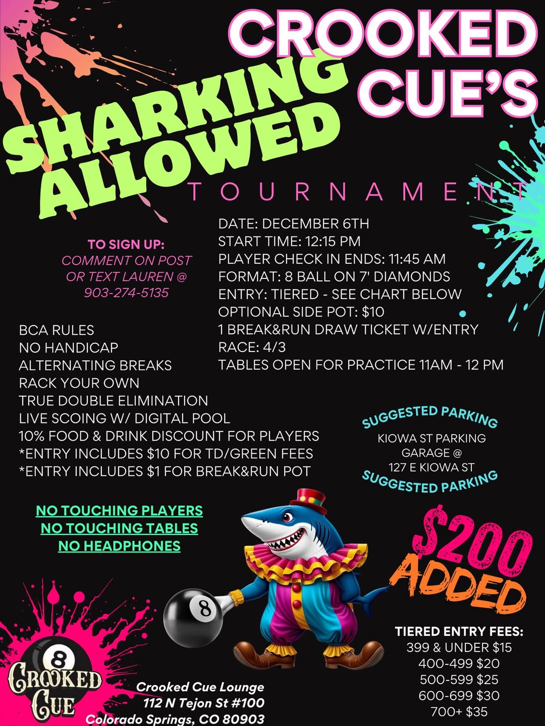 Sharking Allowed Tournament flyer