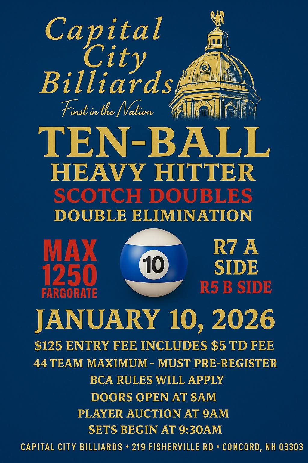 Ten-Ball Heavy Hitter Scotch Doubles flyer