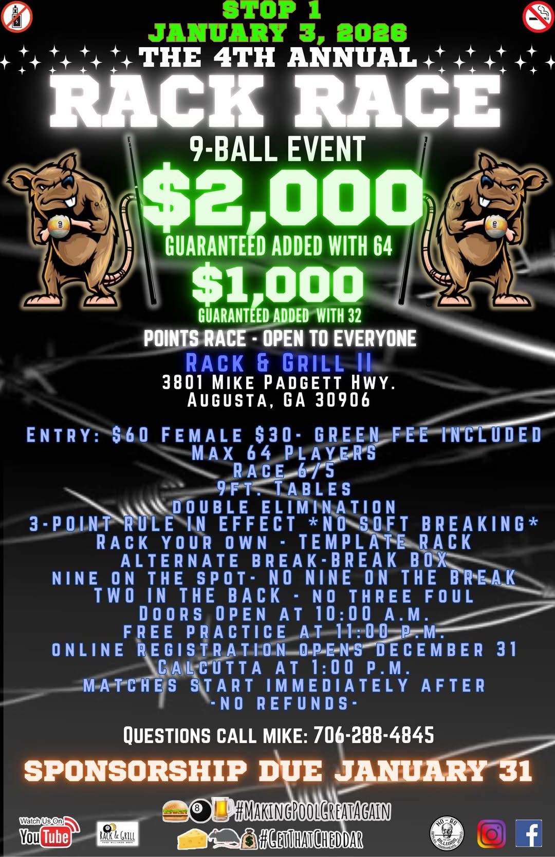 The 4th Annual Rack Race flyer