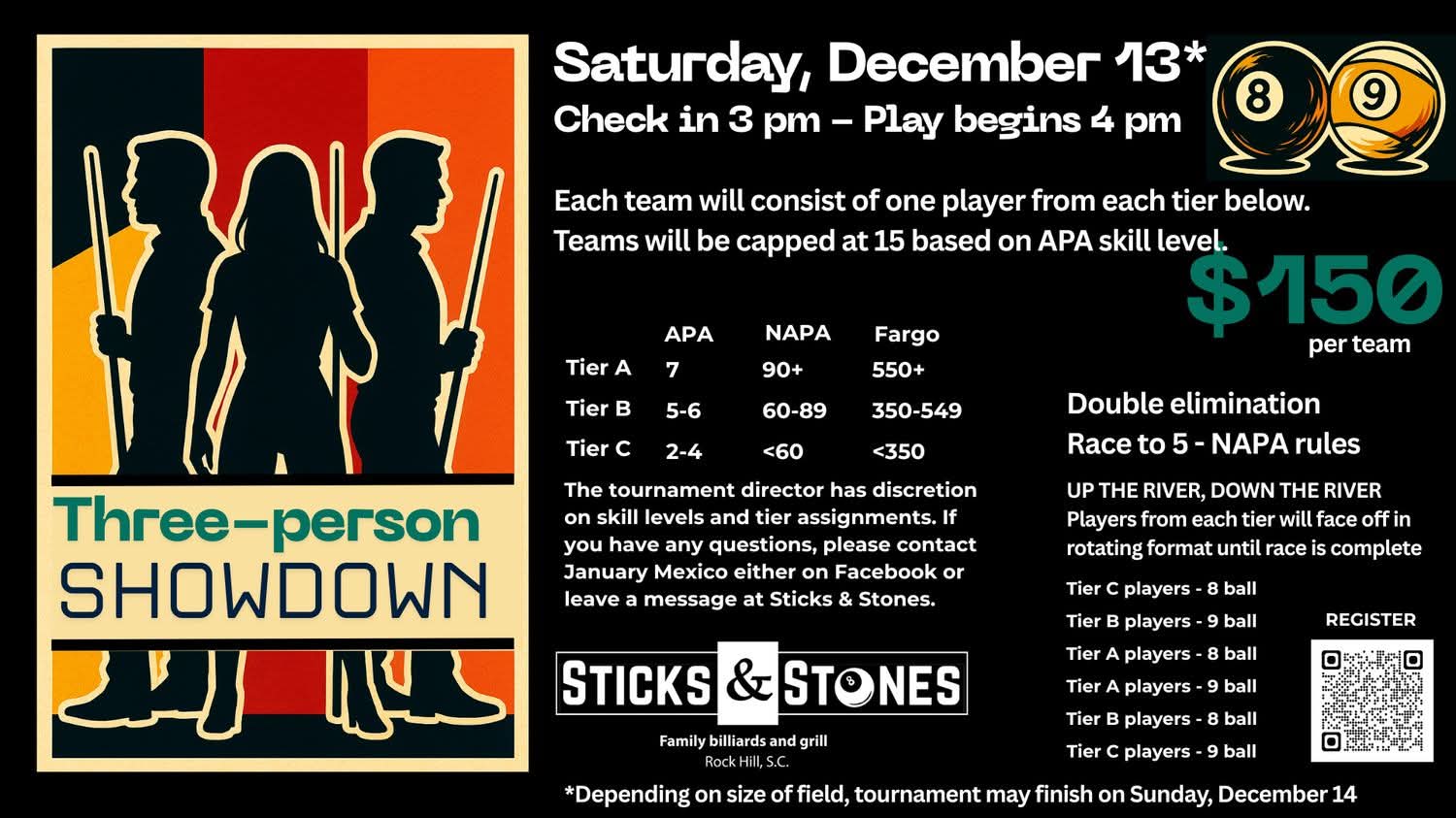 Three-person Showdown flyer