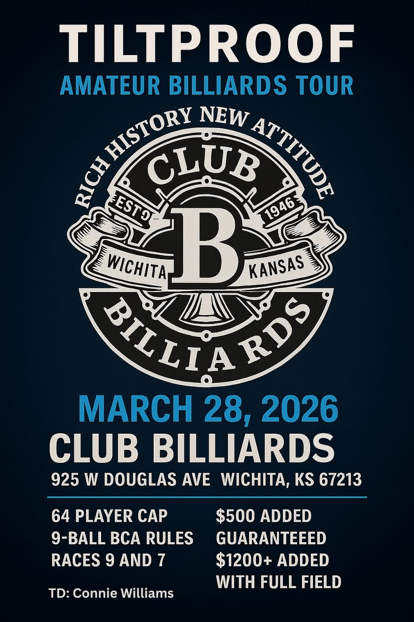 Tiltproof Amateur Billiards Tour flyer