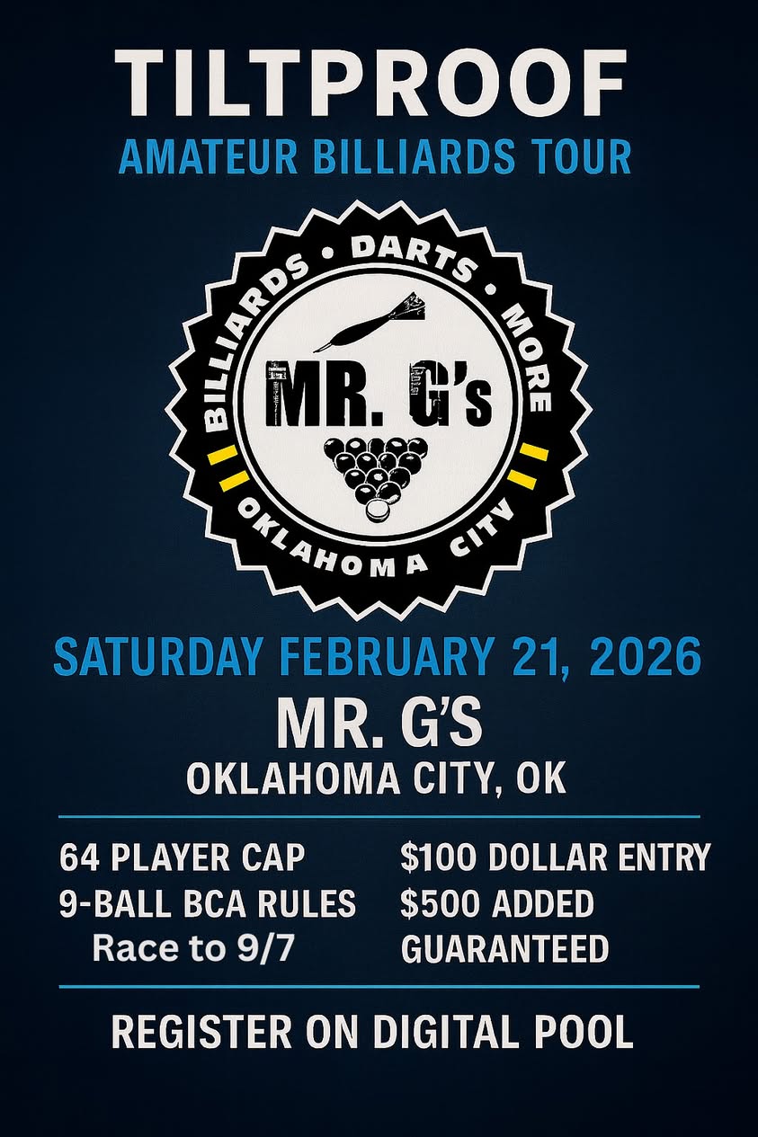 Tiltproof Amateur Billiards Tour flyer
