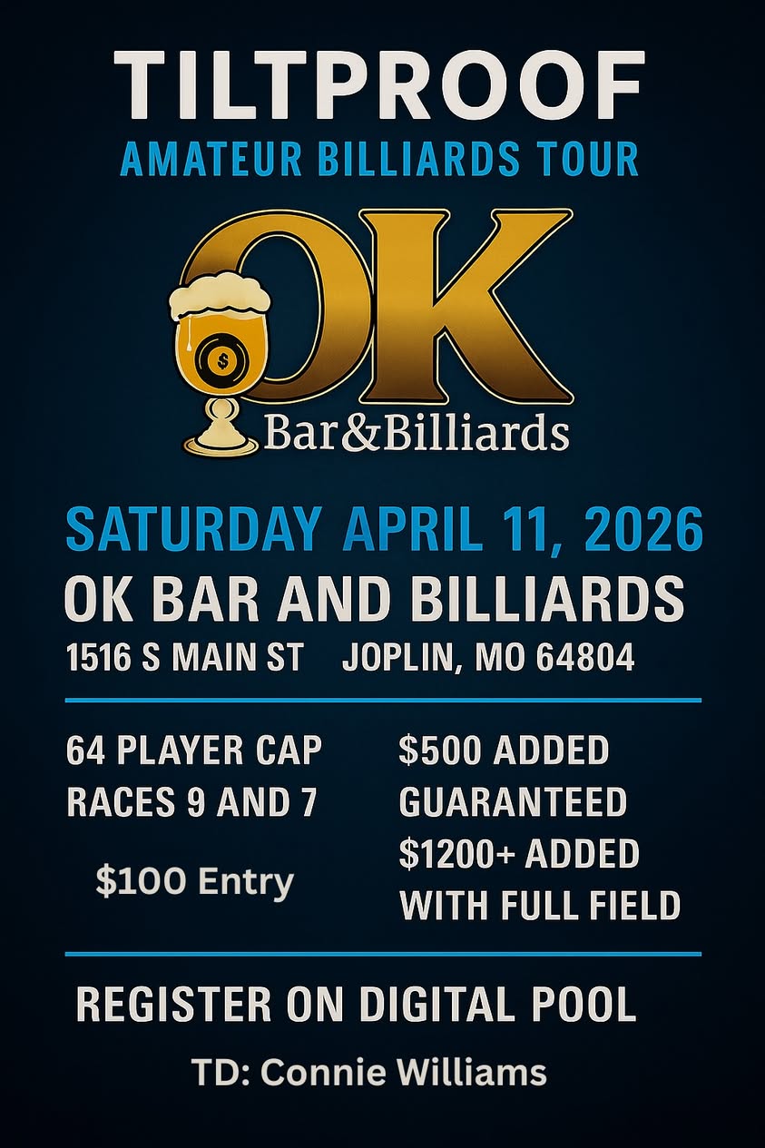 Tiltproof Amateur Billiards Tour flyer