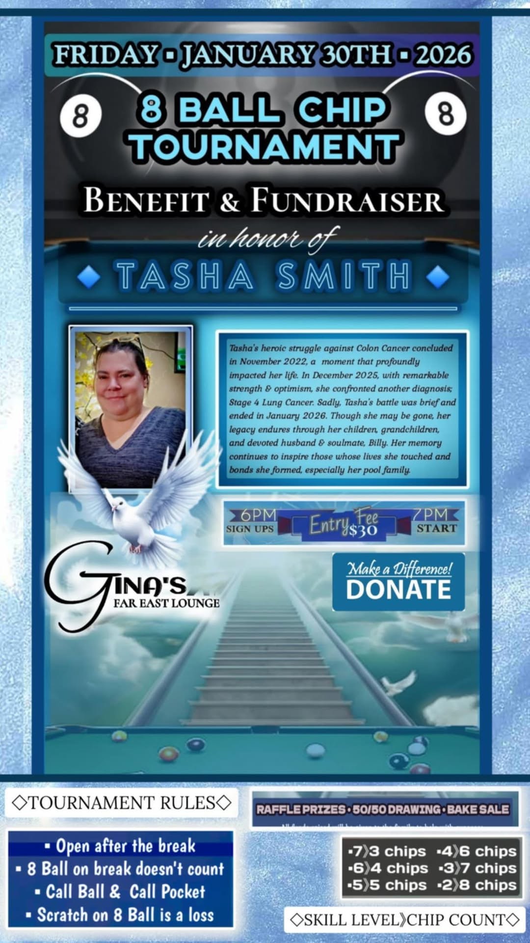 8 Ball Chip Tournament flyer