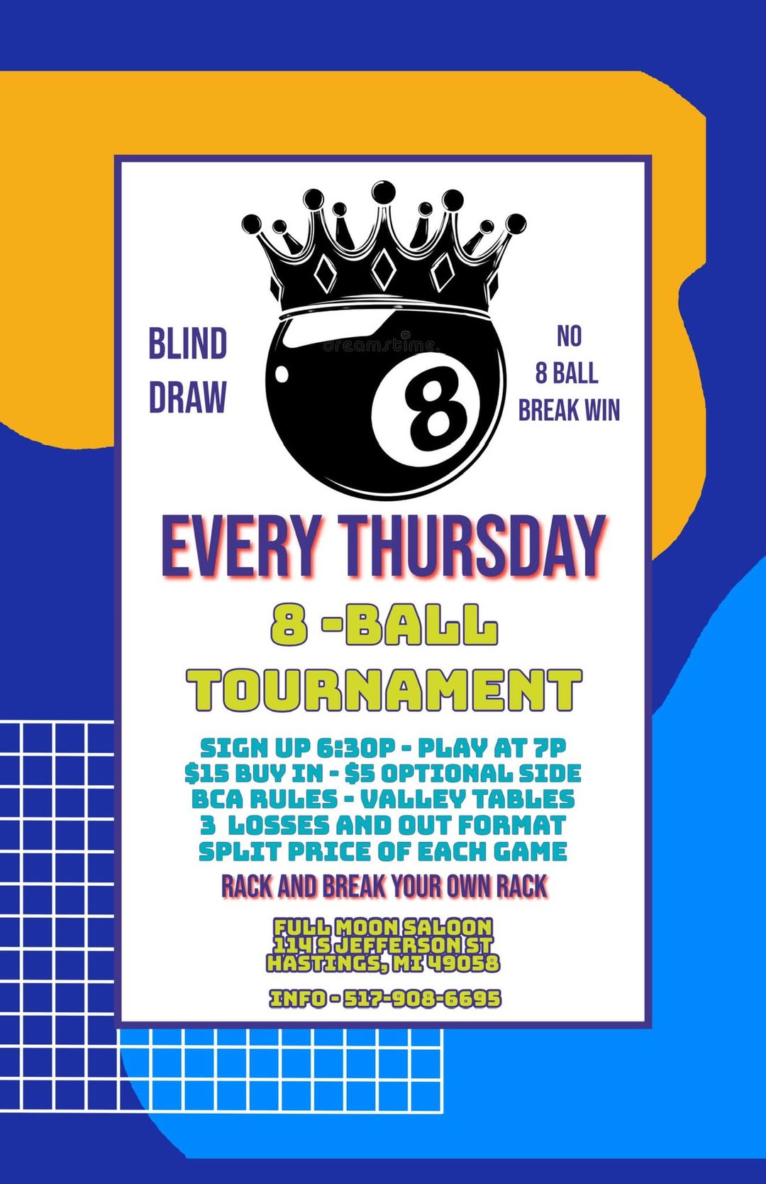 8-Ball Tournament flyer