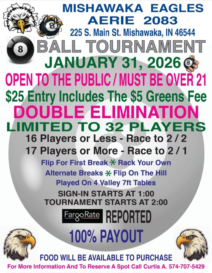 8 Ball Tournament flyer