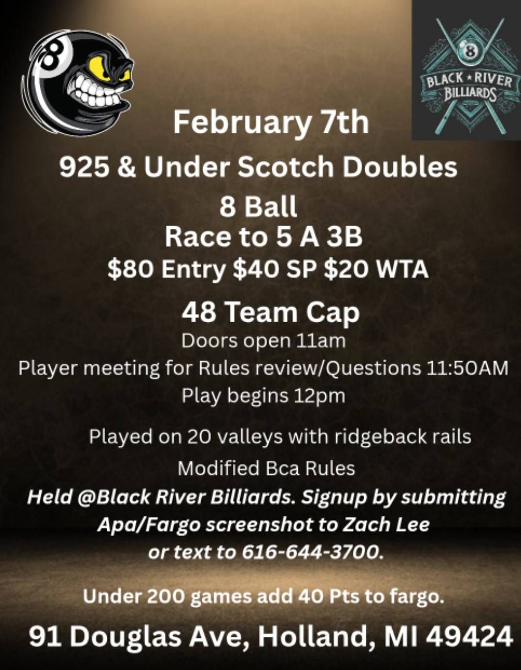 925 & Under Scotch Doubles flyer
