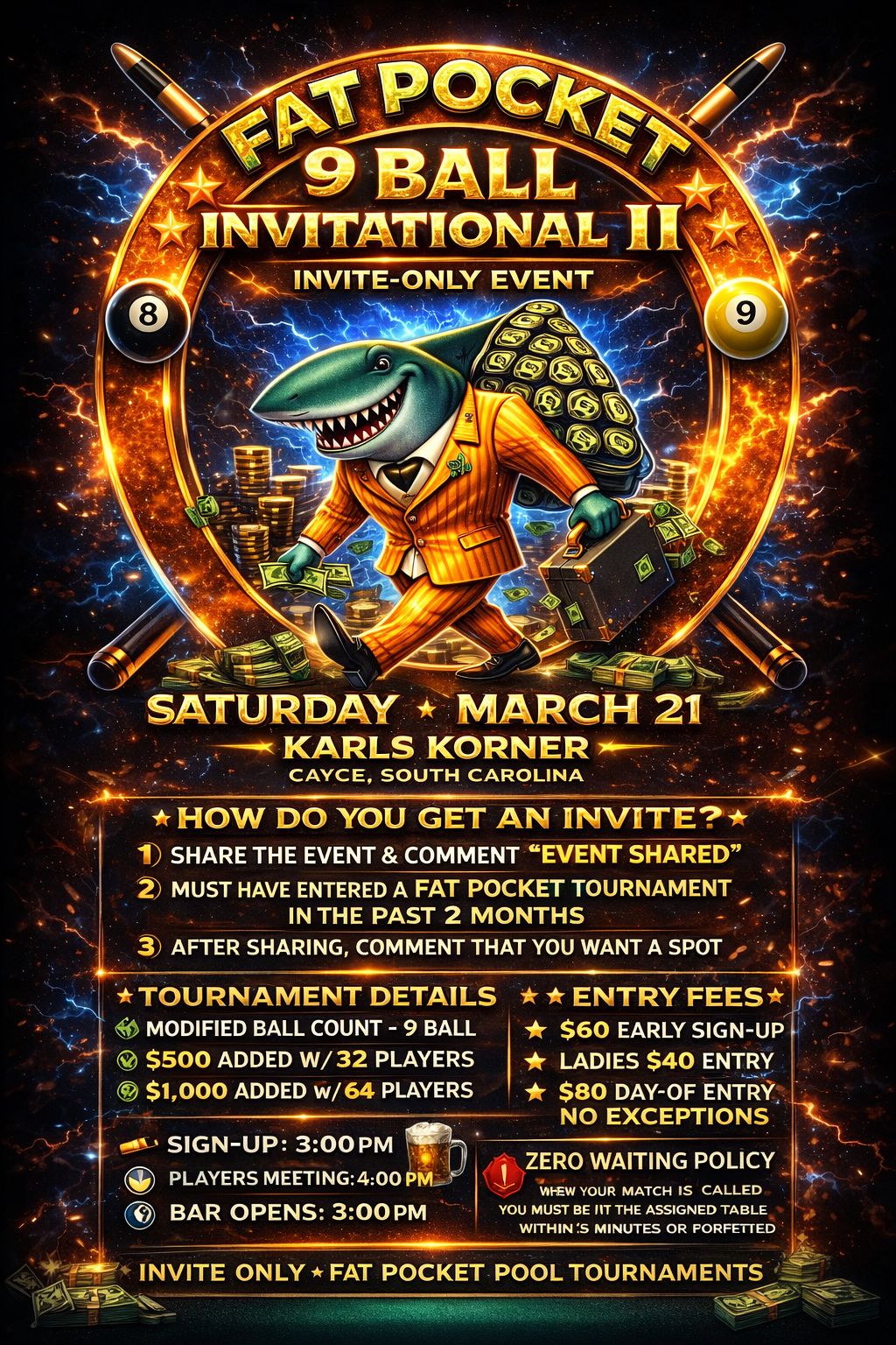 Fat Pocket 9 Ball Invitational II flyer