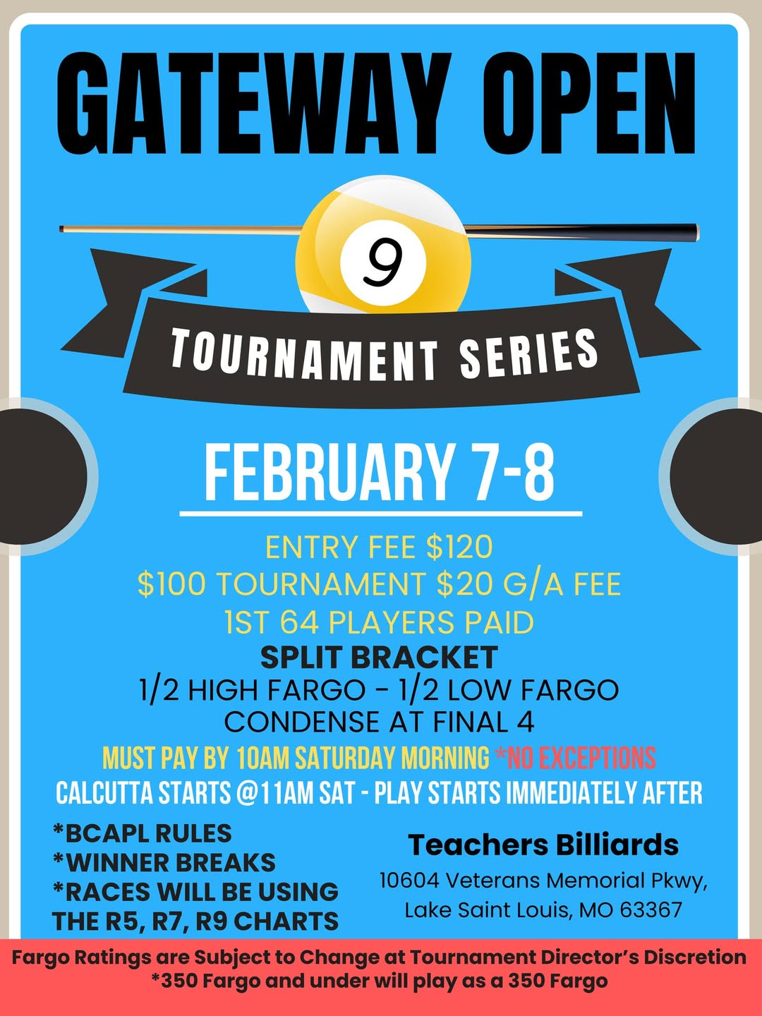 Gateway Open 9 Tournament Series flyer