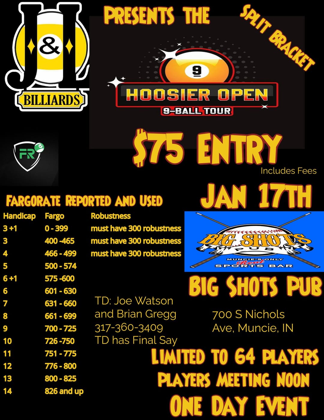 Hoosier Open 9-Ball Tour flyer