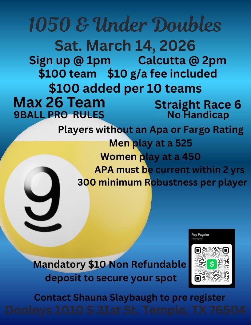 1050 & Under Doubles flyer