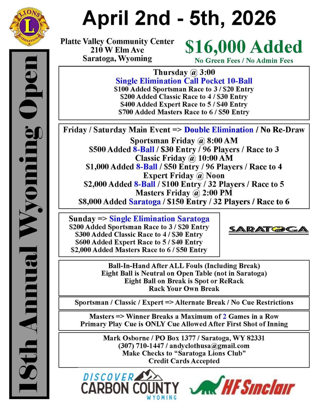 18th Annual Wyoming Open flyer