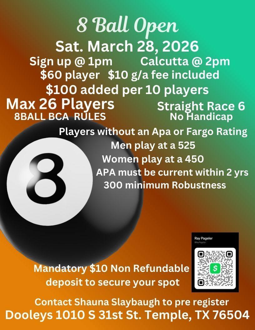 8 Ball Open flyer