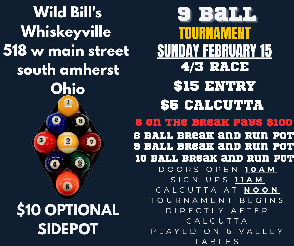 9 Ball Tournament flyer