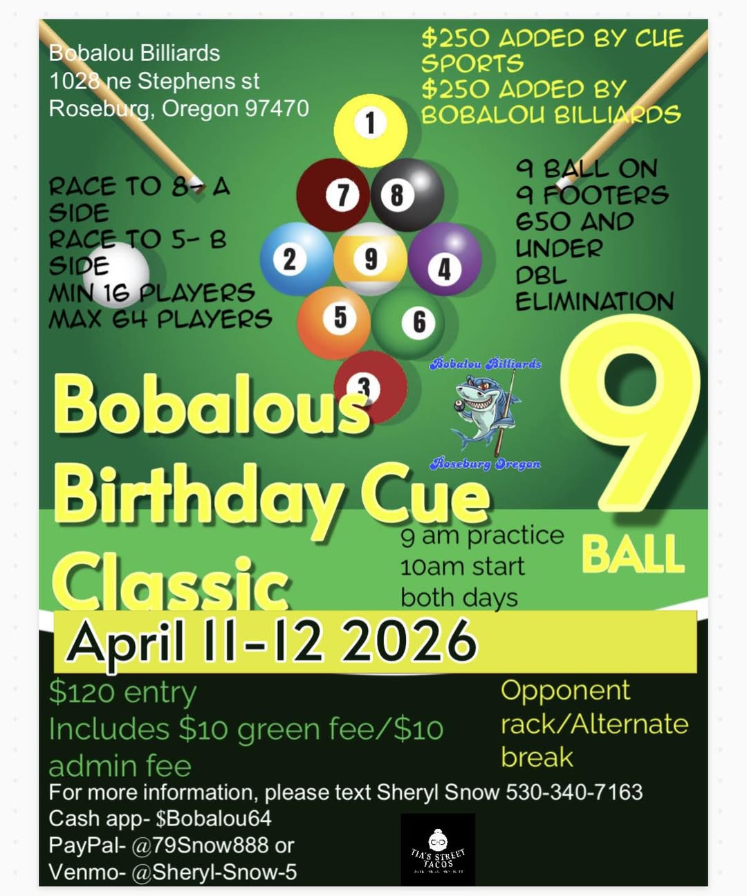 Bobalous Birthday Cue Classic flyer