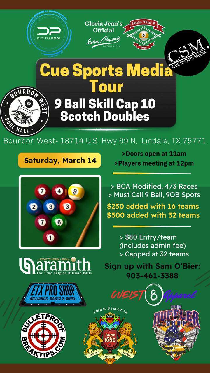 Cue Sports Media Tour flyer