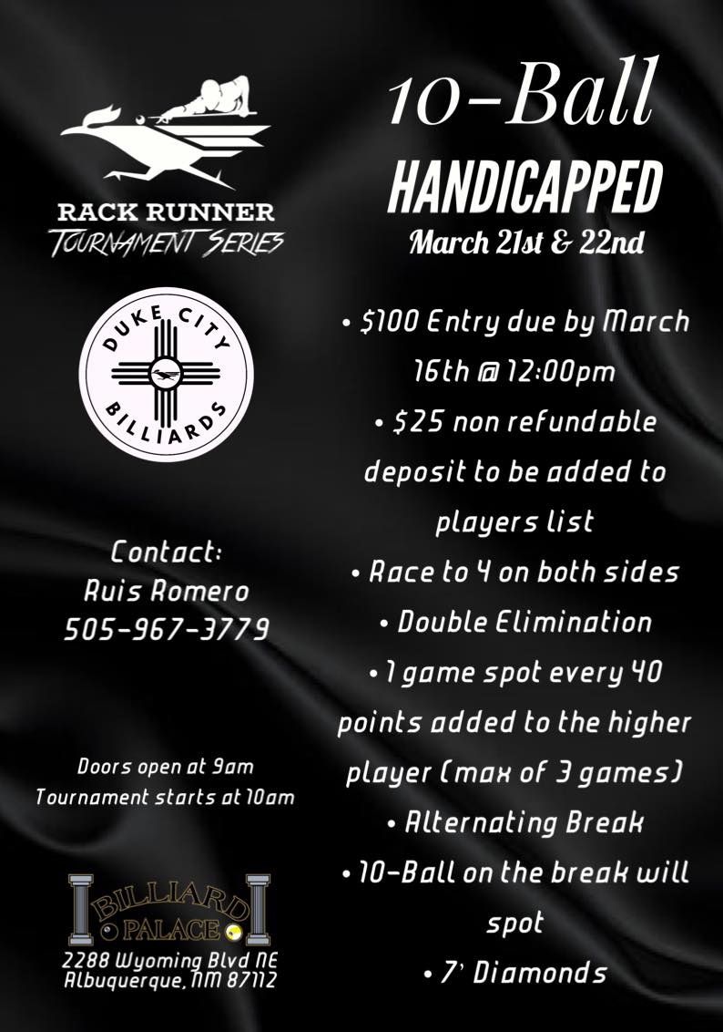 10-Ball Handicapped flyer