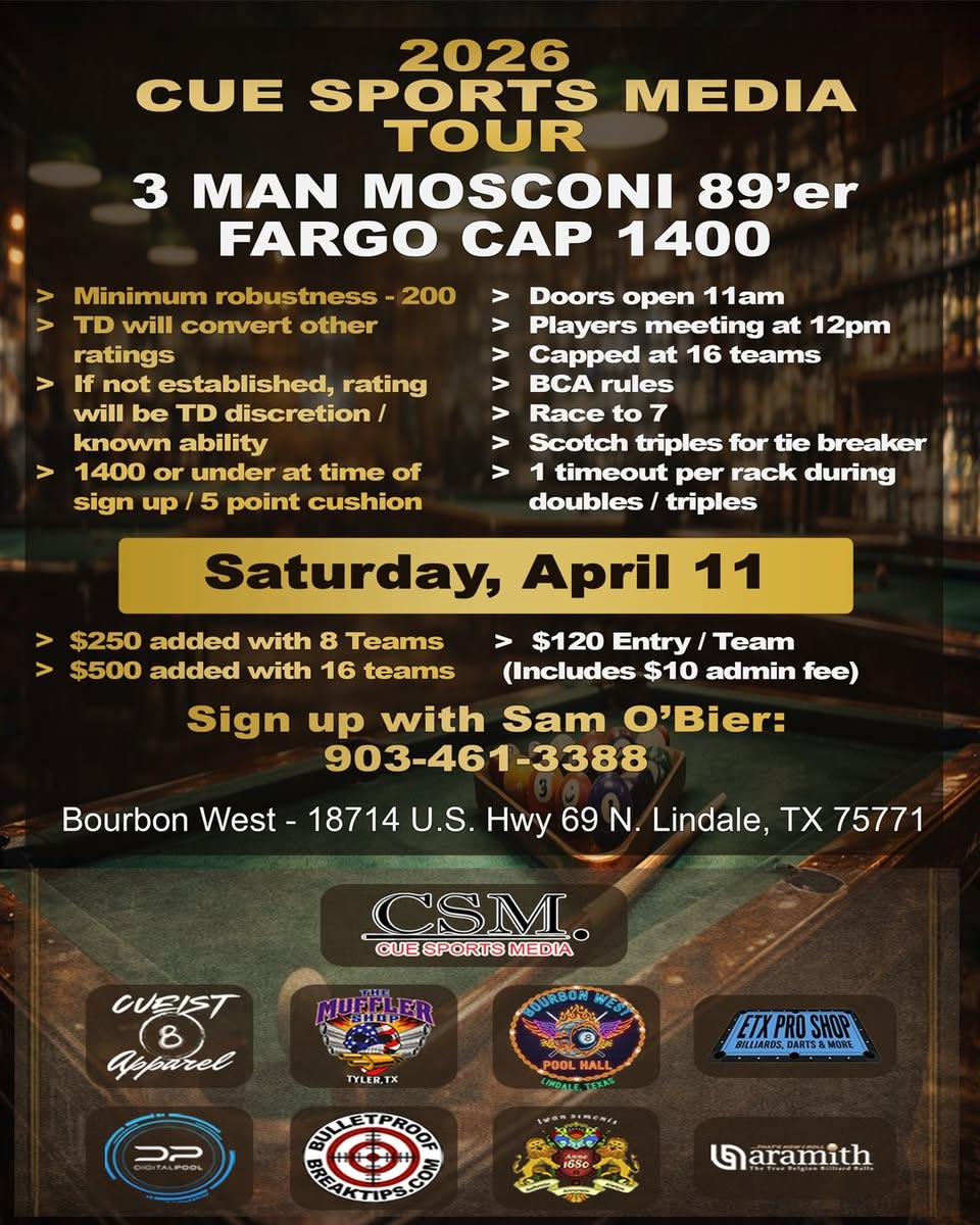 3 Man Mosconi 89’er Fargo Cap 1400 flyer