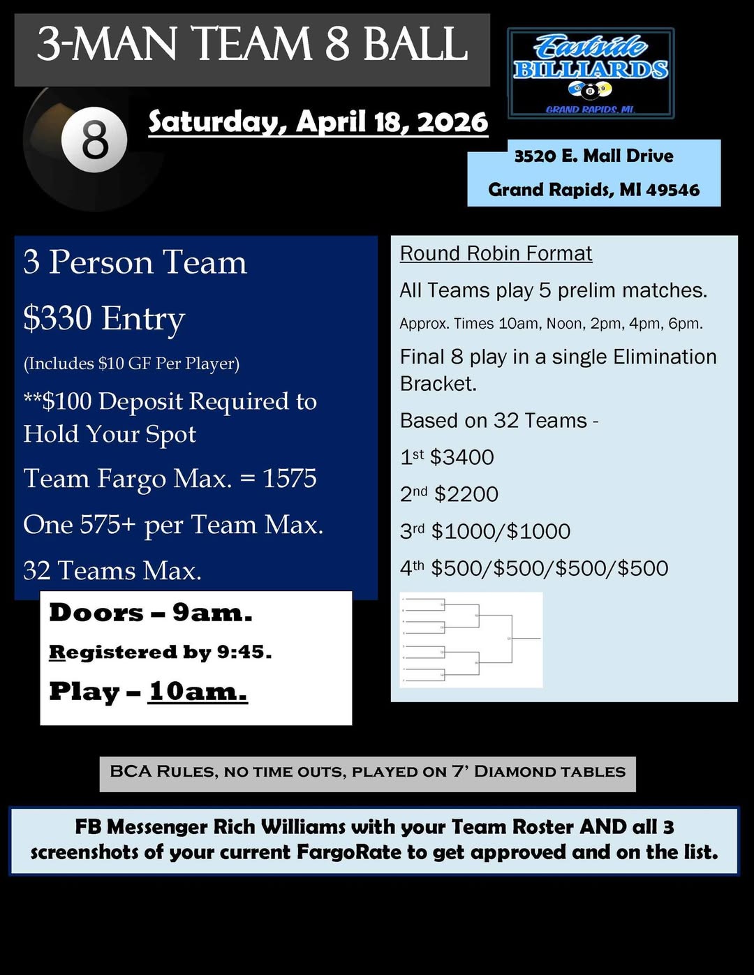 3-Man Team 8 Ball flyer