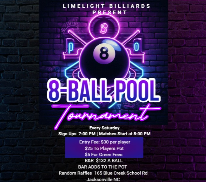 8-Ball Pool Tournament flyer