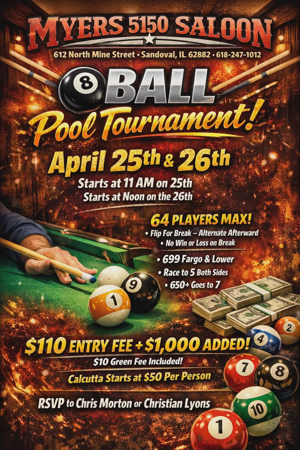8 Ball Pool Tournament flyer