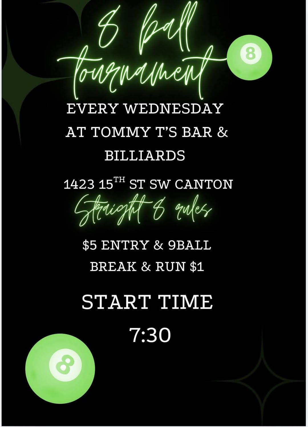 8 Ball Tournament flyer