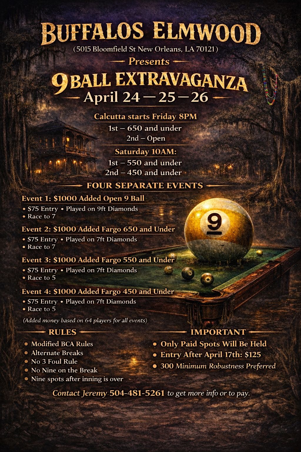 9-Ball Extravaganza flyer