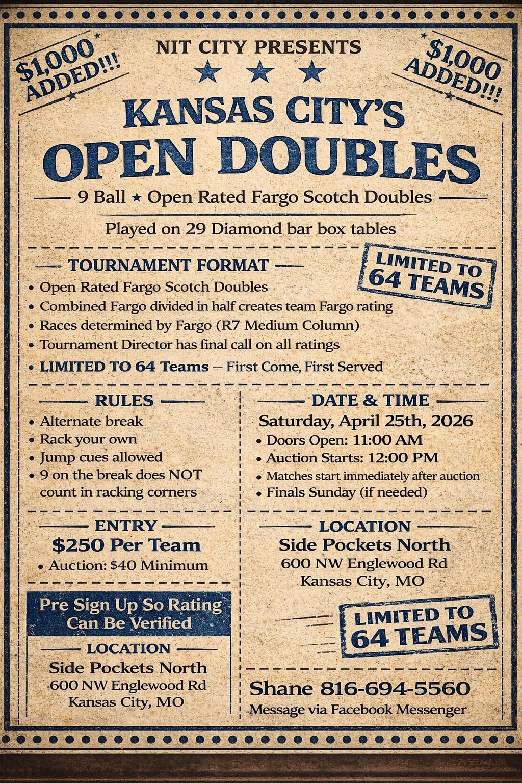 Kansas City's Open Doubles flyer