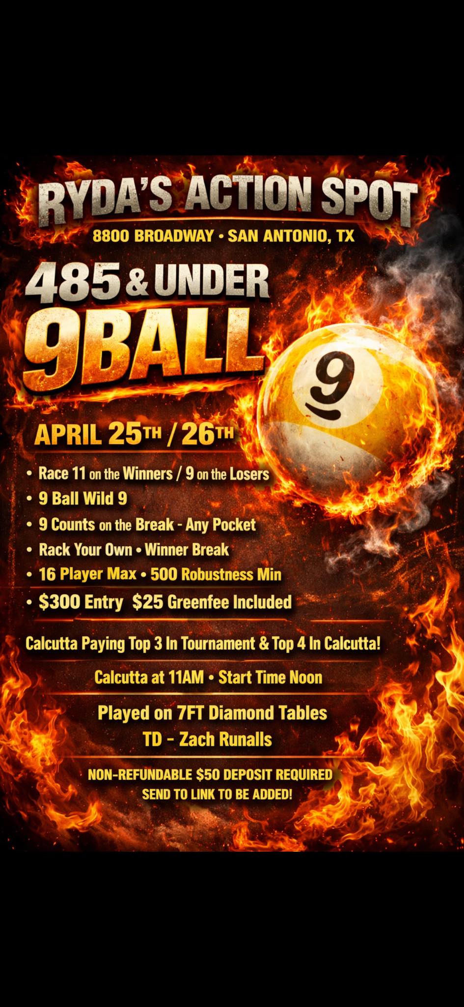 485 & Under 9ball flyer