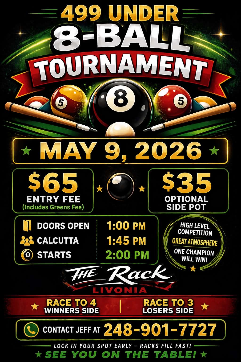 499 Under 8-Ball Tournament flyer