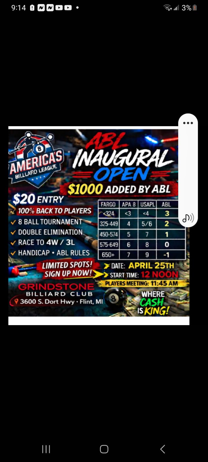 ABL Inaugural Open flyer