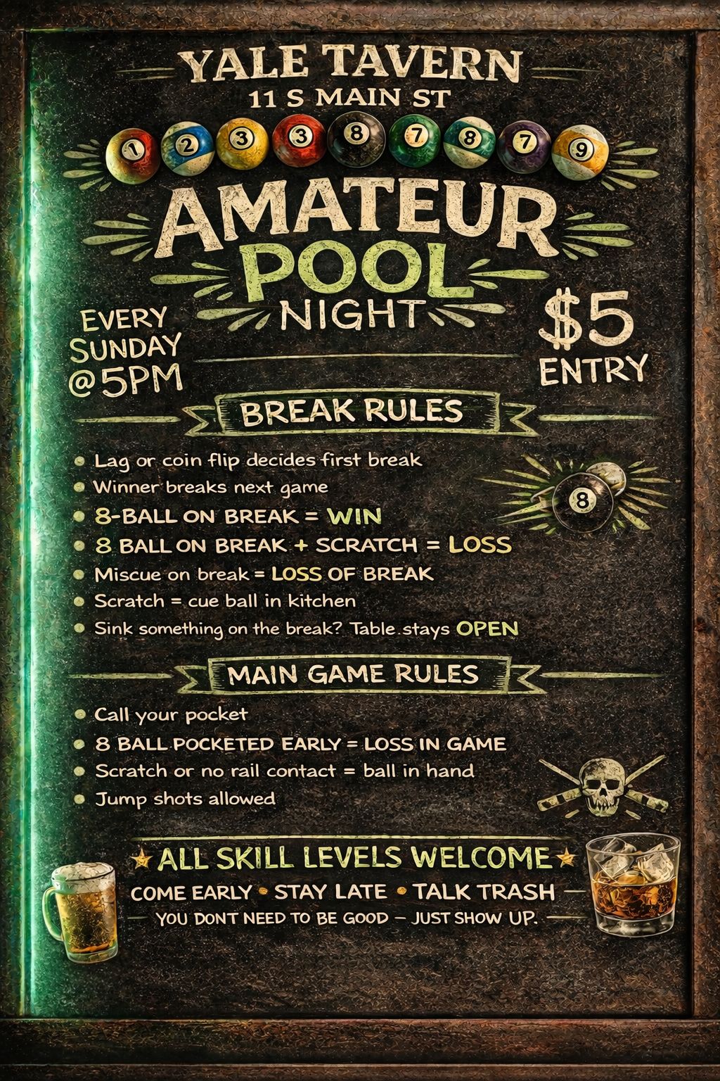 Amateur Pool Night flyer