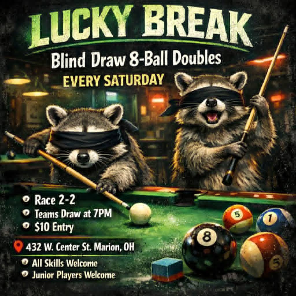 Lucky Break Blind Draw 8-Ball Doubles flyer