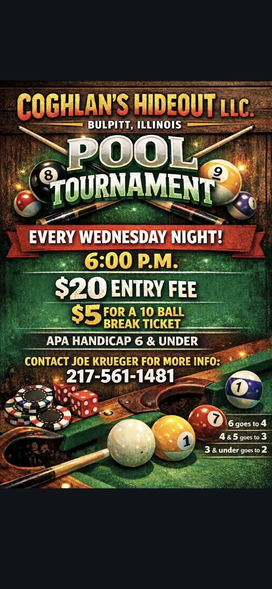 Pool Tournament flyer