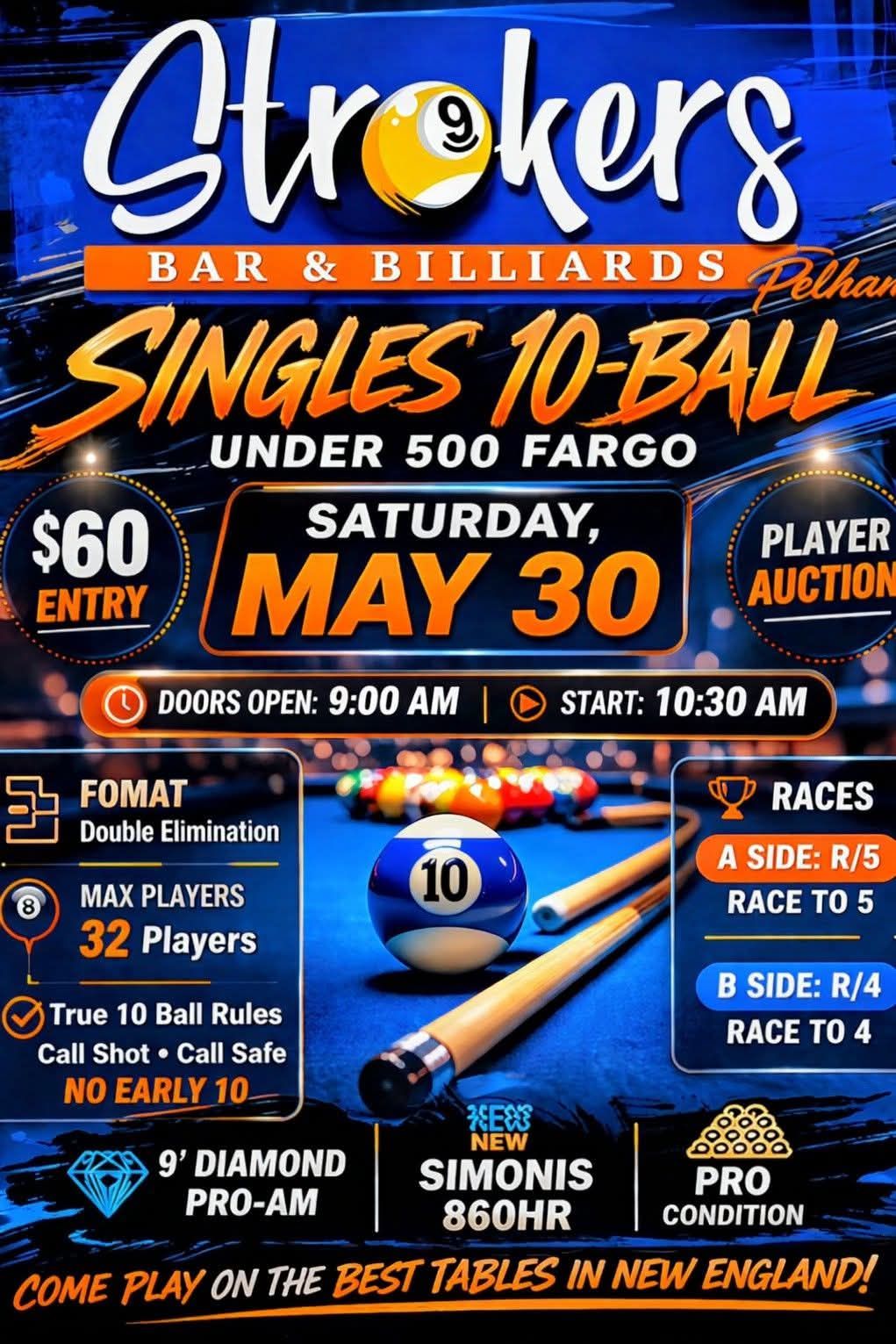 Singles 10-Ball flyer