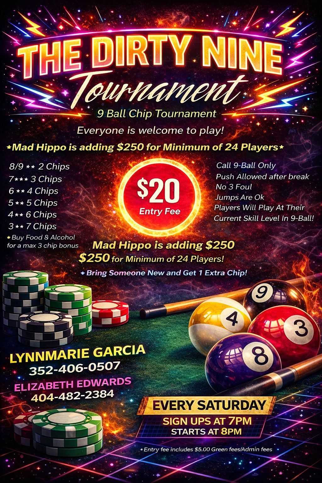 The Dirty Nine Tournament flyer