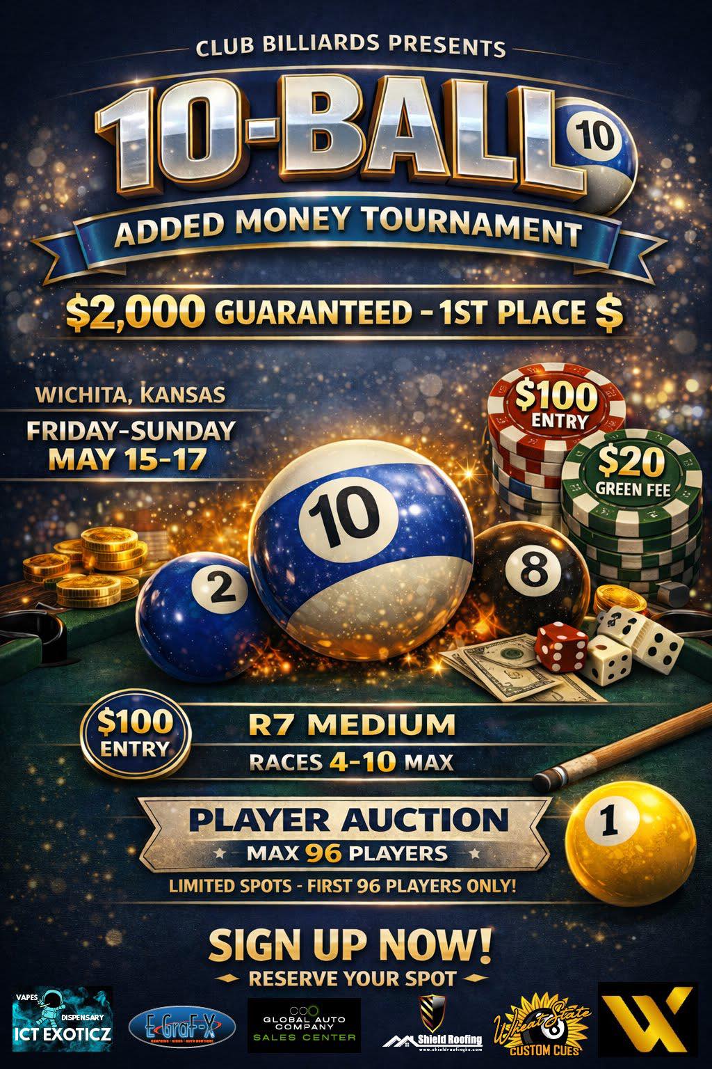 10-Ball Added Money Tournament flyer