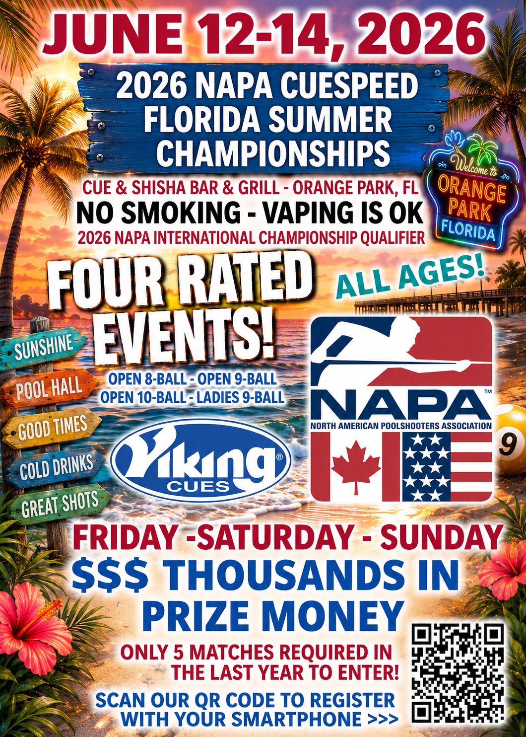 2026 NAPA CUESPEED Florida Summer Championships flyer