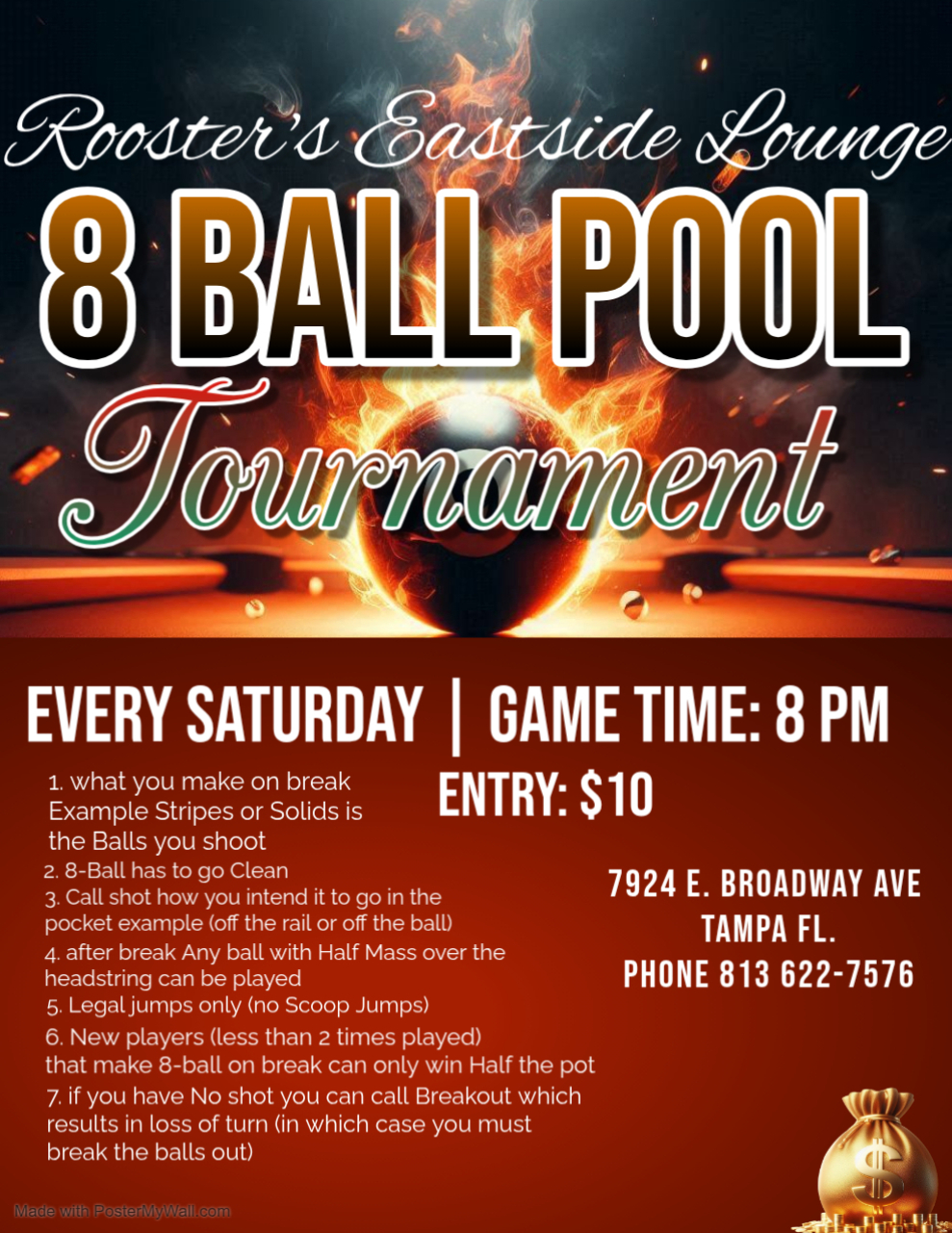 8 Ball Pool Tournament flyer