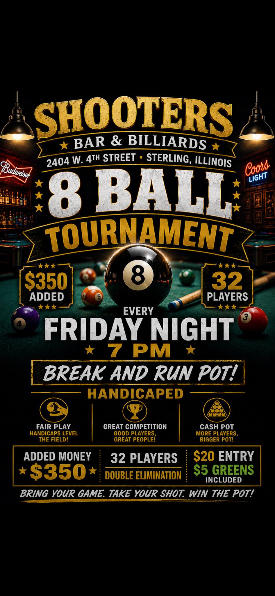 8 Ball Tournament flyer