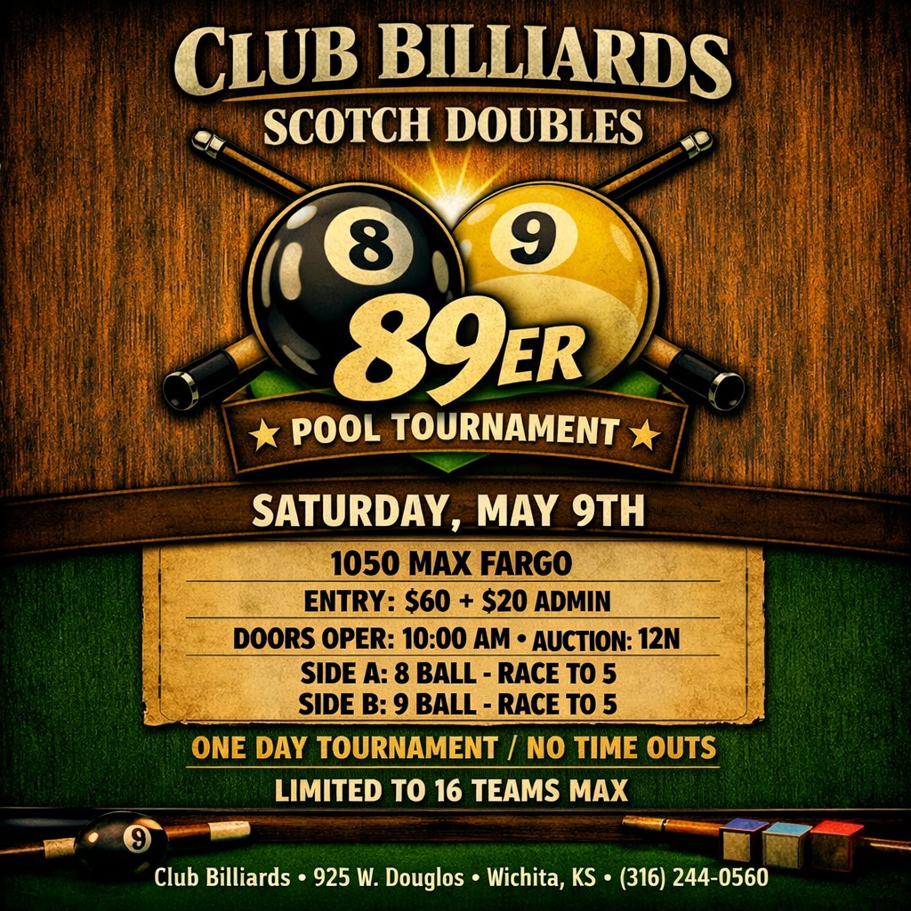 89er Pool Tournament flyer