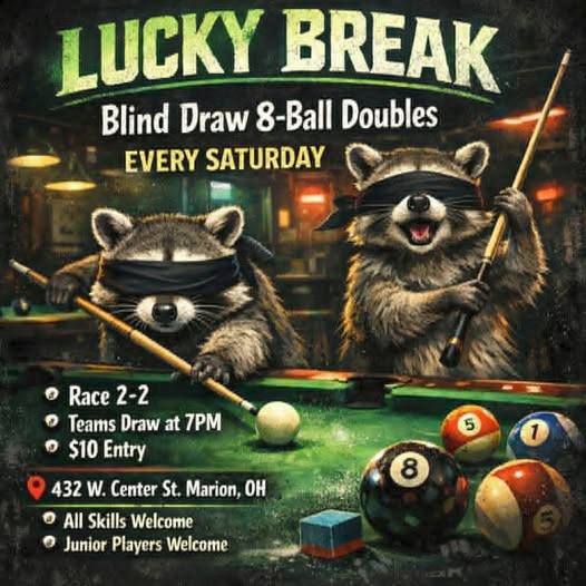 Blind Draw 8-Ball Doubles flyer