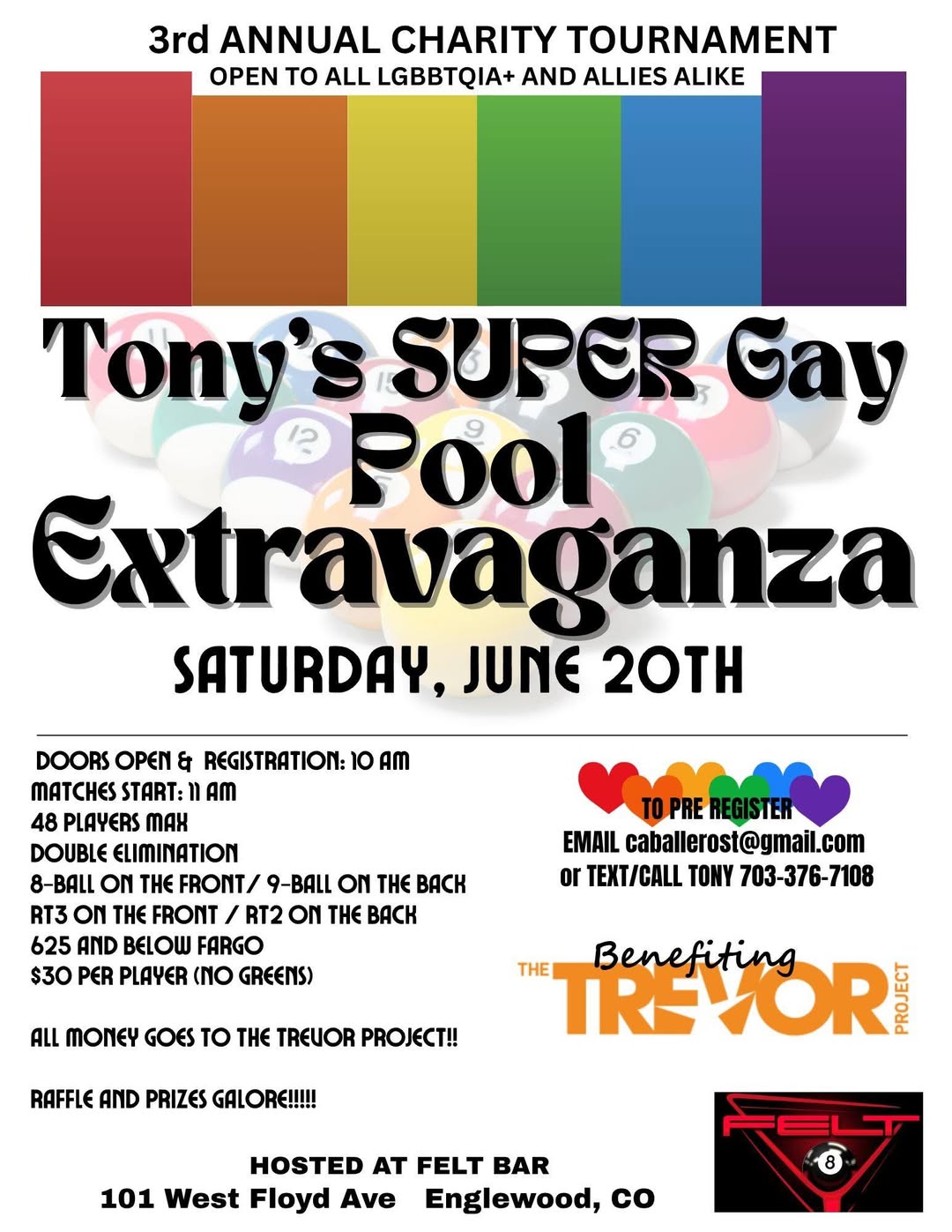 Tony's Super Gay Pool Extravaganza flyer