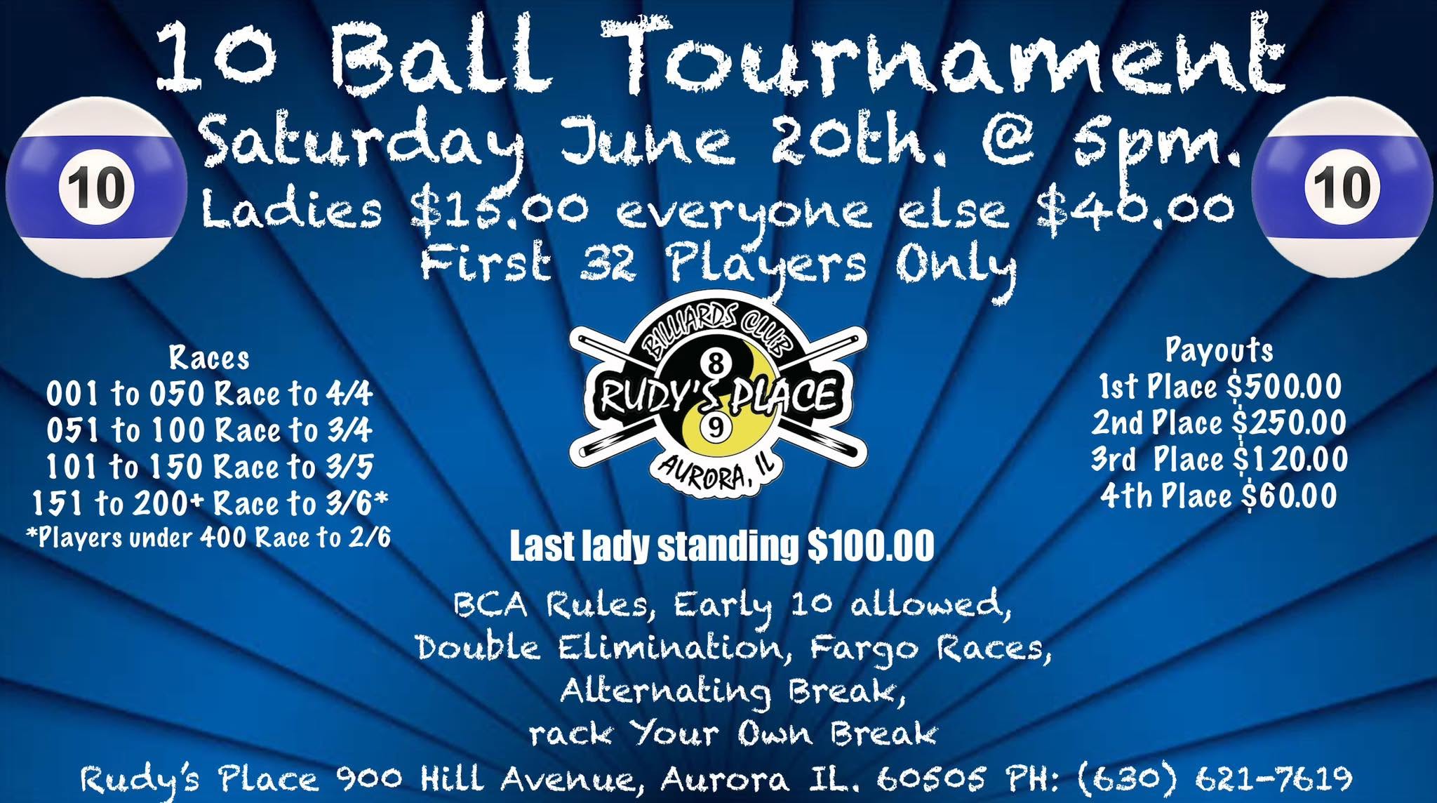 10 Ball Tournament flyer