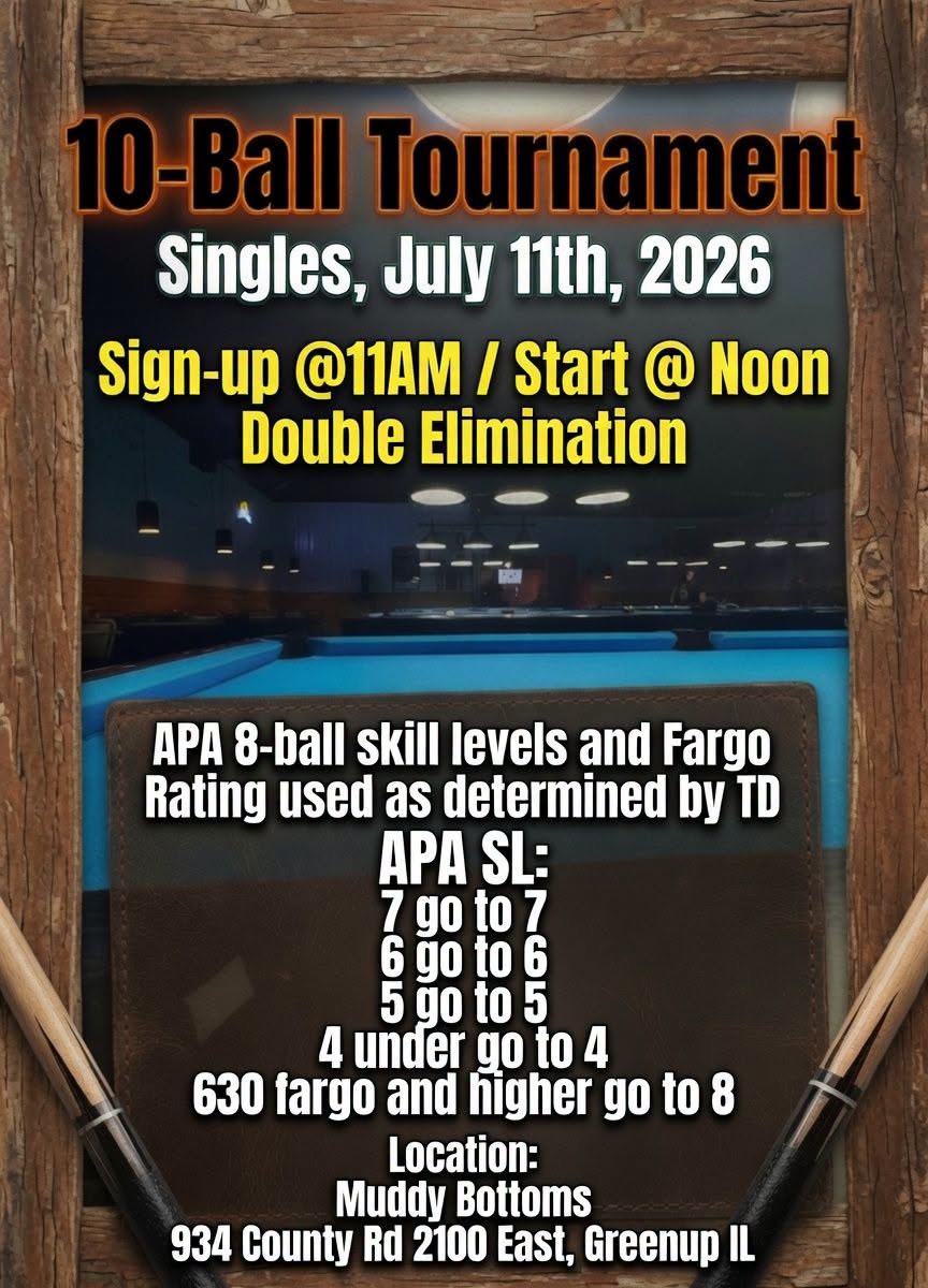 10-Ball Tournament flyer