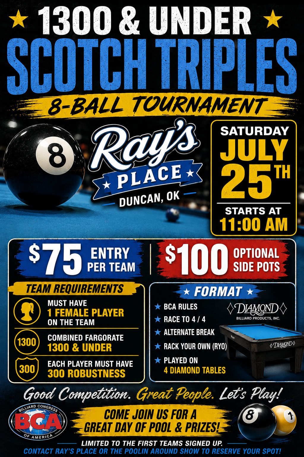 1300 & Under Scotch Triples flyer