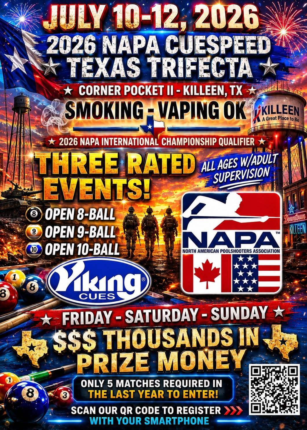 2026 Napa Cuespeed Texas Trifecta flyer