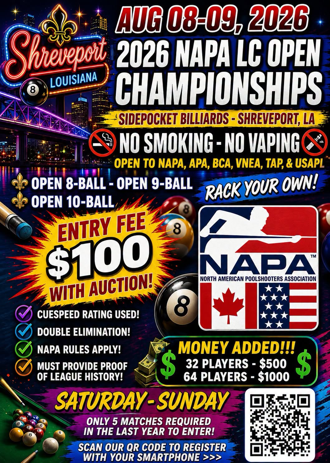 2026 NAPA LC Open Championships flyer
