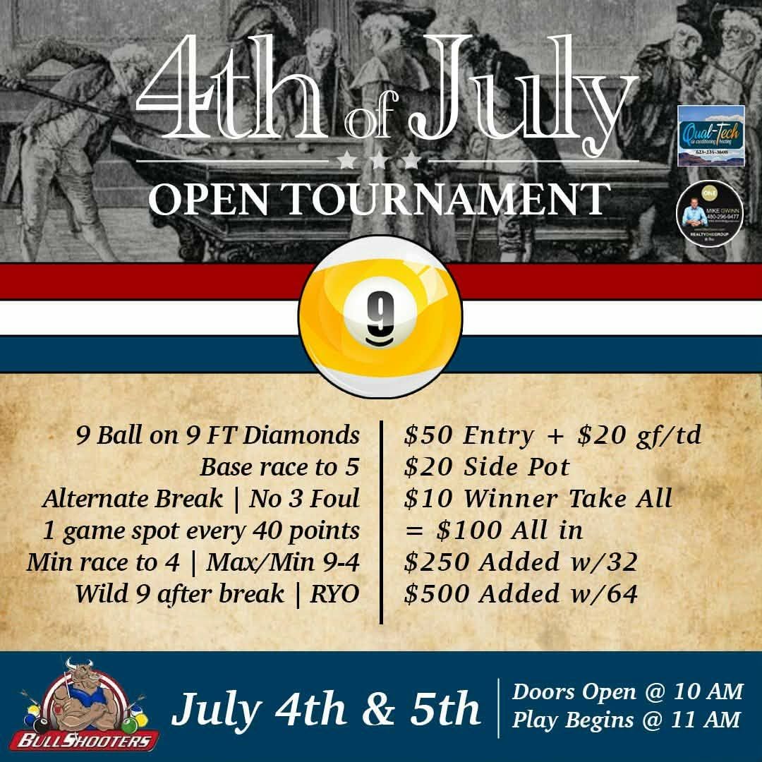 4th of July Open Tournament flyer